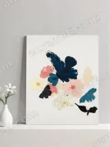 Pastel Butterfly Floral Canvas Wall Art for Home & Room Decor – view 2