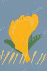 Abstract Yellow Floral Canvas Wall Art for Living Room framed modern home decor