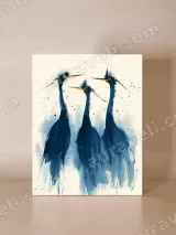Abstract Blue Herons Canvas Wall Art for Home Decor – вид 4