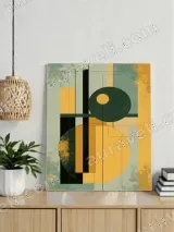 Modern Geometric Abstract Canvas Wall Art for Living Room Home Decor – view 3