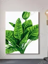 Tropical Green Plant Leaf Canvas Wall Art for Living & Bedroom Decor – view 2