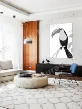 Black & White Toucan Canvas Wall Art for Living Room Home Decor – view 5