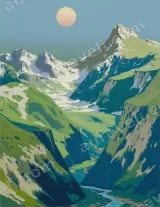 Scenic Mountain Landscape Canvas Wall Art for Living Room Home Decor wall art print
