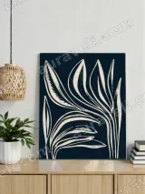 Botanical Leaf Linocut Canvas Wall Art for Living Room Home Decor – view 4