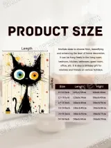 Colorful Cartoon Black Cat Canvas Wall Art for Living Room Home Decor – view 7