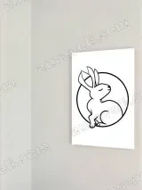Rabbit Minimalist Canvas Wall Art for Bedroom Living Room Home Decor – вид 2