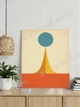 Mid - Century Geometric Canvas Wall Art for Living Room Home Decor – вид 3