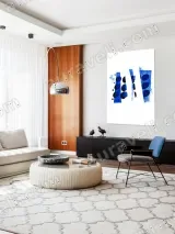 Abstract Blue & Black Geometric Canvas Wall Art for Living Room Decor – view 4