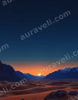 Desert Dunes Sunset Starry Sky Mountain Canvas Wall Art for Home Decor wall art print