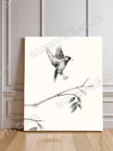 Bird in Flight Black and White Canvas Wall Art for Home Decor