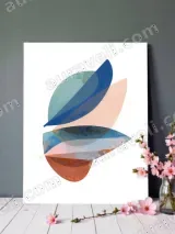 Abstract Colorful Leaf Canvas Wall Art for Living Room & Bedroom Decor