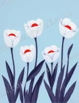 Modern White Floral Canvas Wall Art for Living Room framed home decor