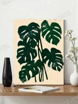 Monstera Leaves Canvas Wall Art - Tropical Home Decor for Living Room and Bedroom