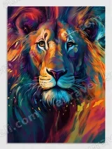 Vibrant Lion Canvas Wall Art for Living Room Home Decor – вид 3