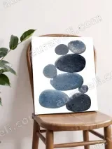 Blue Pebble Stacking Canvas Wall Art for Living Room Bedroom Home Decor – вид 4