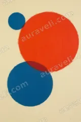 Minimalist Red Blue Circle Canvas Wall Art for Living Room Home Decor wall art print