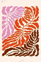 Abstract Botanical Leaf Canvas Wall Art for Living Room framed modern home decor