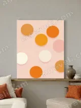 Soft Color Polka Dot Canvas Wall Art for Bedroom Home Decor – вид 4