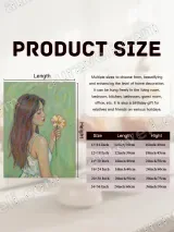 Girl with Flower Impressionist Canvas Wall Art for Bedroom Decor – view 7