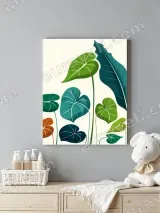 Tropical Botanical Leaves Canvas Wall Art for Living Room Decor – view 4