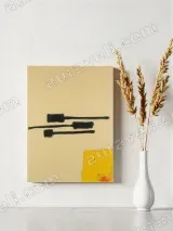 Abstract Black & Yellow Minimalist Canvas Wall Art for Living Room Decor – вид 4