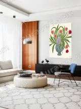 Floral Tulip & Hyacinth Vase Canvas Wall Art for Living Room Home Decor – view 5