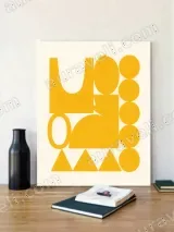 Yellow Abstract Geometric Canvas Wall Art for Living Room Home Decor