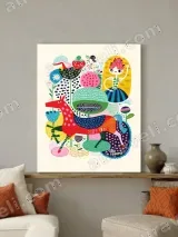 Playful Polka Dot Animal & Character Canvas Wall Art for Home Decor – view 3