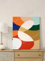 Abstract Geometric Shapes Canvas Wall Art for Living Room Home Decor – view 3