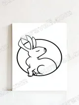 Rabbit Minimalist Canvas Wall Art for Bedroom Living Room Home Decor