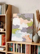 Abstract Textured Color Block Canvas Wall Art for Living Room Home Decor – вид 5