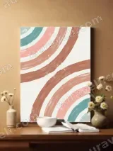 Abstract Rainbow Strokes Canvas Wall Art for Living Room Home Decor – view 2