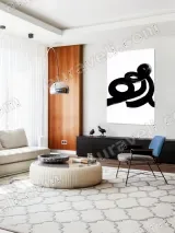Abstract Black Swirls Canvas Wall Art for Living Room Home Decor – view 5