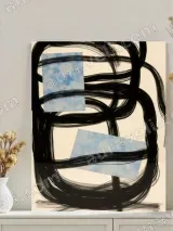 Abstract Cloud & Black Brushstrokes Canvas Wall Art for Home Decor – view 3