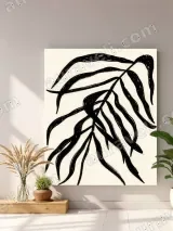 Black Palm Leaf Canvas Wall Art for Living Room Home Decor – view 4