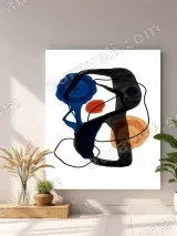 Abstract Colorful Forms Canvas Wall Art for Living Room Decor – view 4