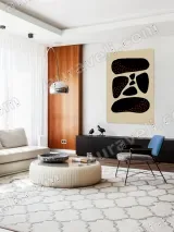 Abstract Black & Orange Dots Canvas Wall Art for Living Room Home Decor – view 5
