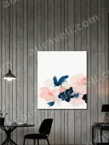 Blush & Navy Floral Canvas Wall Art for Bedroom Living Room Home Decor – view 3