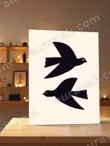 Two Black Birds Minimalist Canvas Wall Art for Living Room Home Decor – view 3
