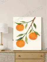 Watercolor Oranges Branch Canvas Wall Art for Living Room Home Decor – view 3