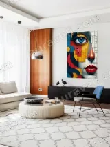 Abstract Geometric Face Canvas Wall Art for Living Room Home Decor – вид 5