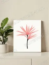 Pink Botanical Canvas Wall Art for Living Room Bedroom Home Decor – view 2
