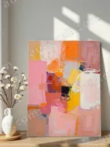 Abstract Colorful Block Canvas Wall Art for Living & Bedroom Home Decor – вид 5