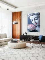 Zen Buddha & Pink Lotus Canvas Wall Art for Home Decor – вид 5