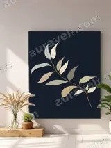 Neutral Toned Leaf Branch Canvas Wall Art for Living Room Home Decor – view 4