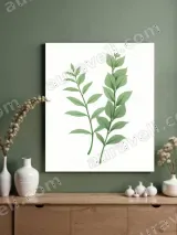 Botanical Green Leaves Canvas Wall Art for Living Room Home Decor