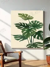 Tropical Monstera Leaf Canvas Wall Art for Living Room Bedroom Home Decor – view 3