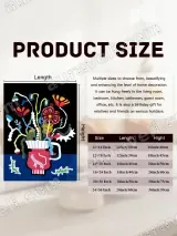 Colorful Floral & Cat Vase Canvas Wall Art for Living Room Home Decor – вид 7
