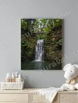 Nature Waterfall Forest Bridge Canvas Wall Art for Home Decor – view 4