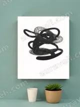 Abstract Black Tangled Lines Canvas Wall Art for Living Room Home Decor – view 2